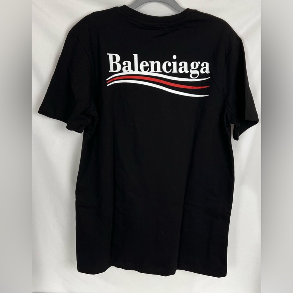 Balenciaga Campaign T-shirt Black Short Sleeve Size large
